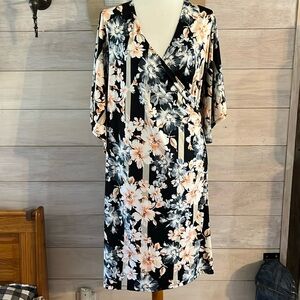 KBS Black Flower Dress 1X